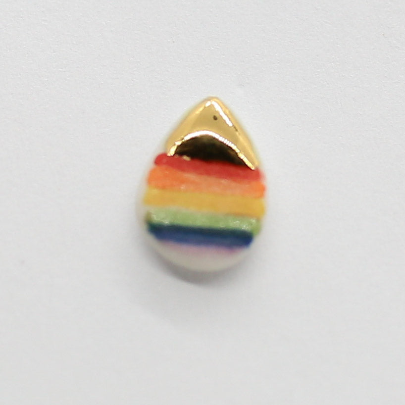 Small Teardrop Earrings in rainbow