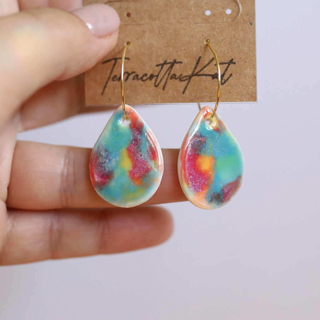 Rainbow Melt Drop Earrings