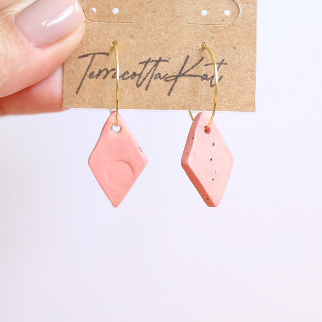 Pink Diamond Hoop Earrings