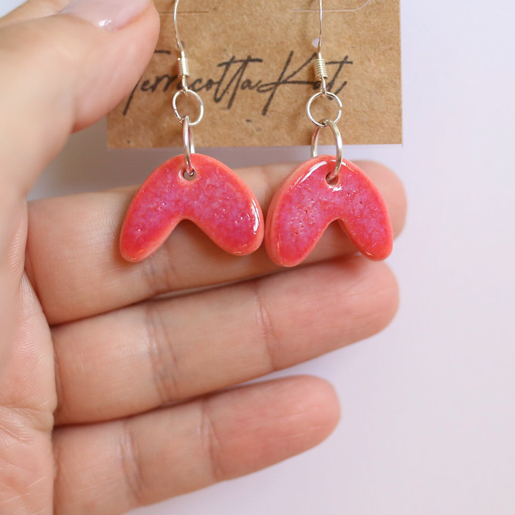 Red/Pink Boomerang Earrings