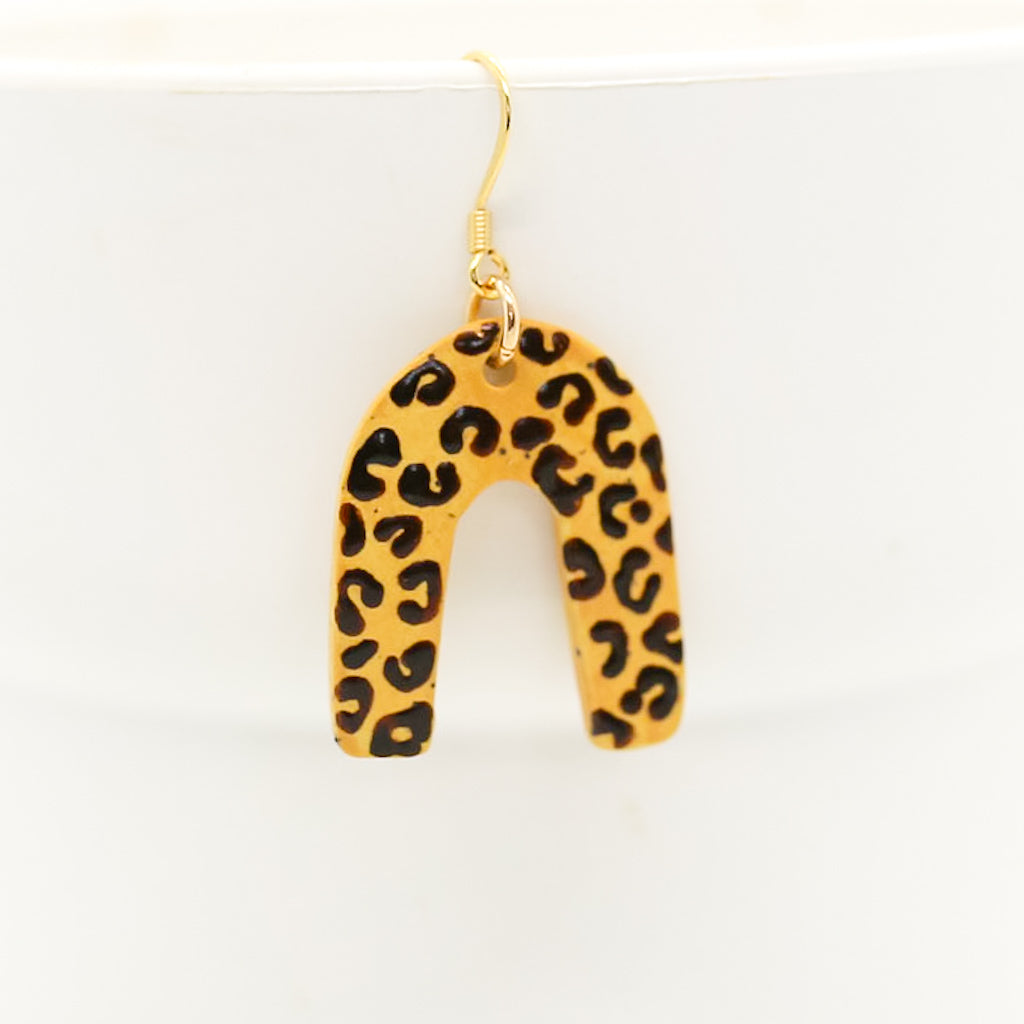 Leopard Arc Earrings in yellow