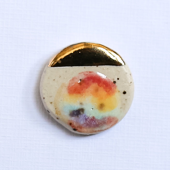Rainbow & Gold Stud Earrings