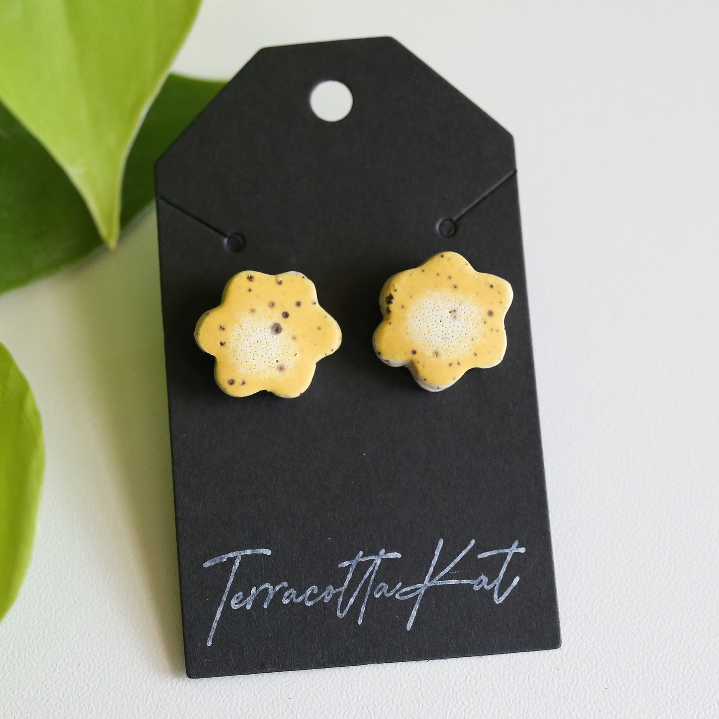 Flower Earrings in Yellow