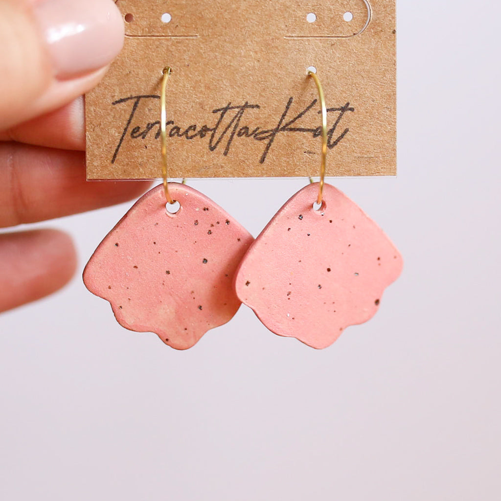 Pink Petal Hoop Earrings