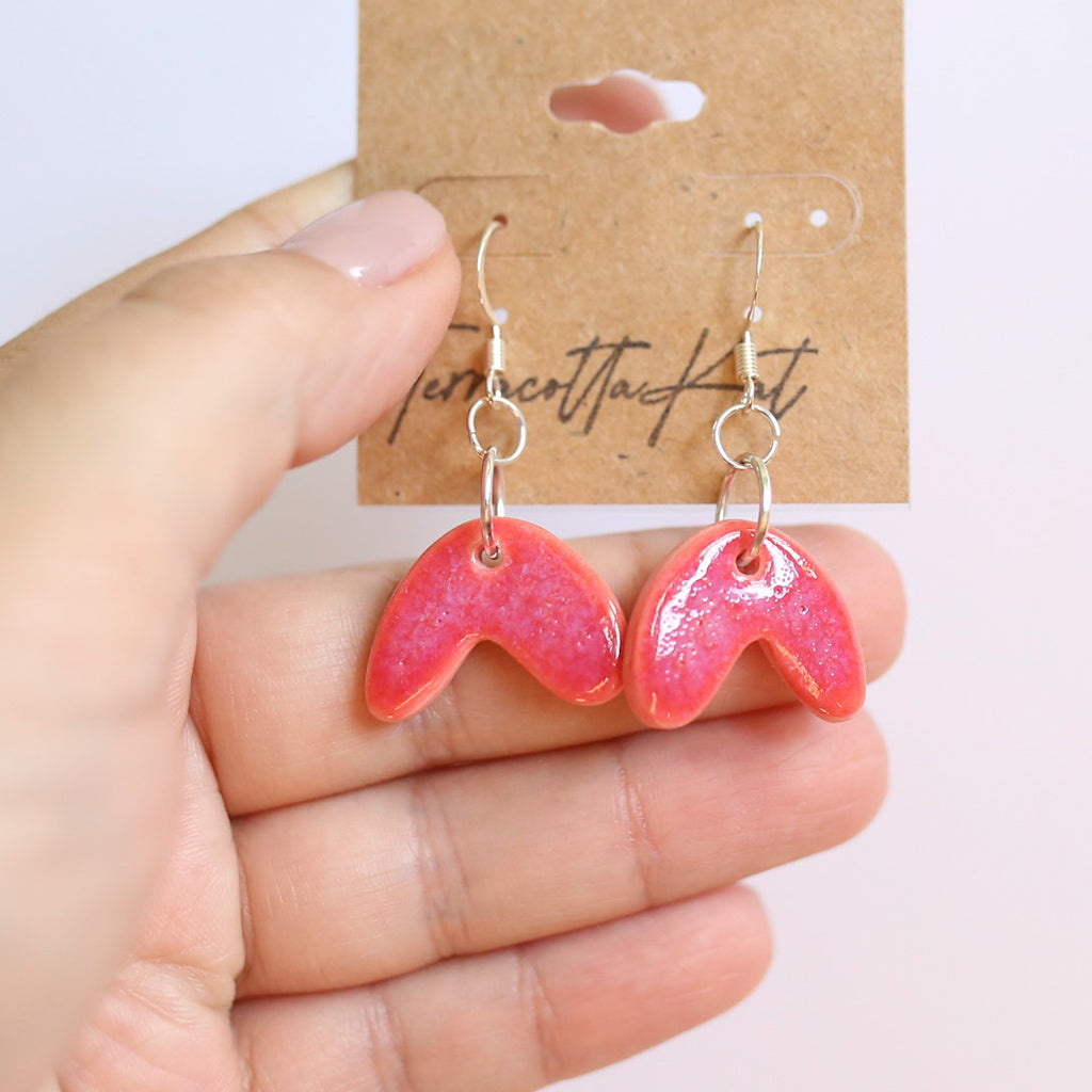 Red/Pink Boomerang Earrings