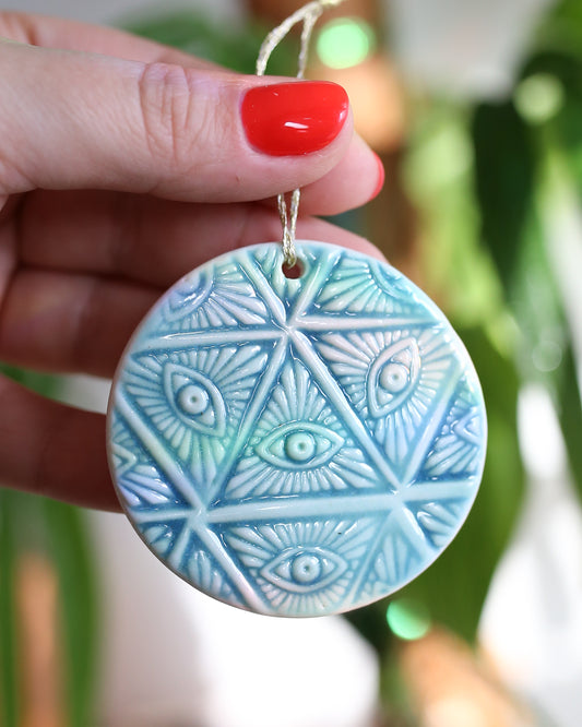 All Seeing Eye Ornament - Turquoise