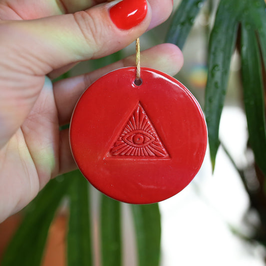 All Seeing Eye Ornament - Red