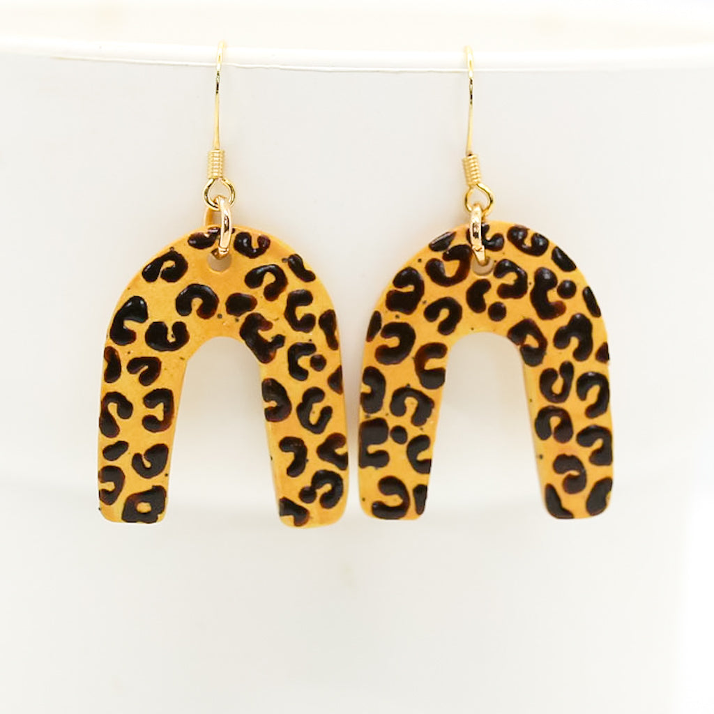 Leopard Arc Earrings in yellow