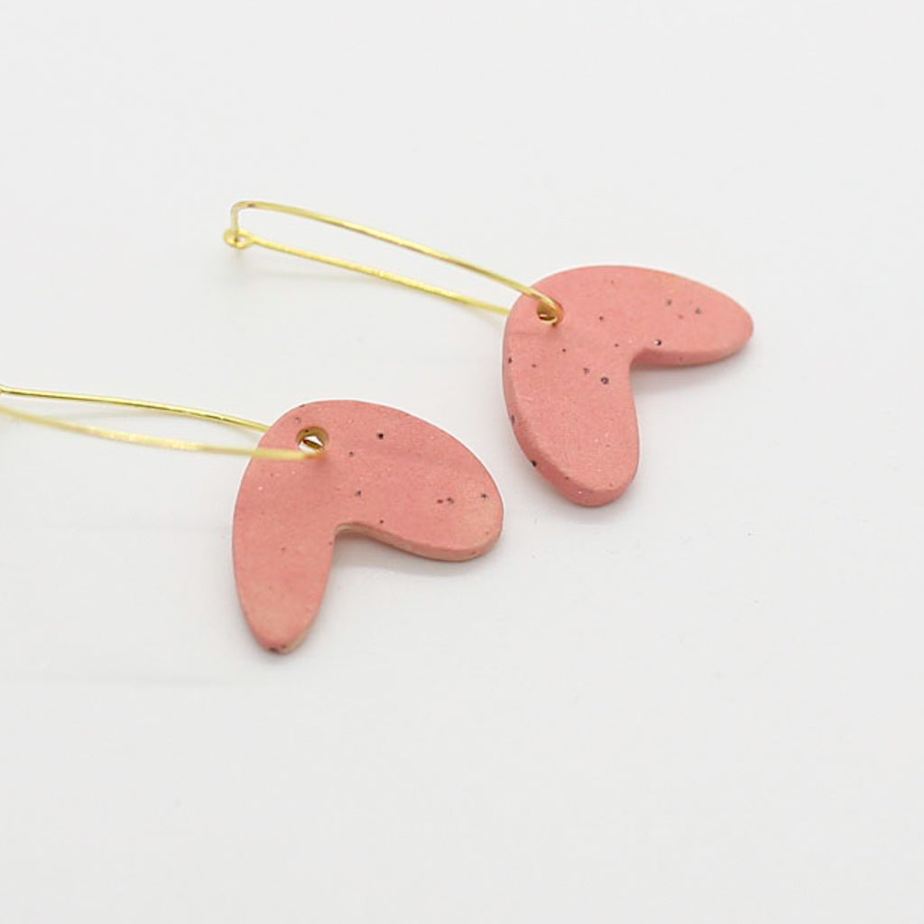 Pink Boomerang Hoop Earrings