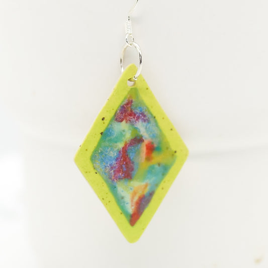 Large Rainbow Drip Diamond Earrings