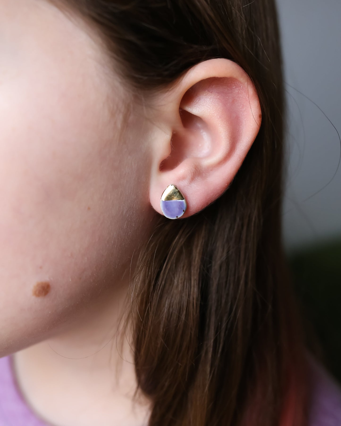 Small Teardrop Earrings in rainbow